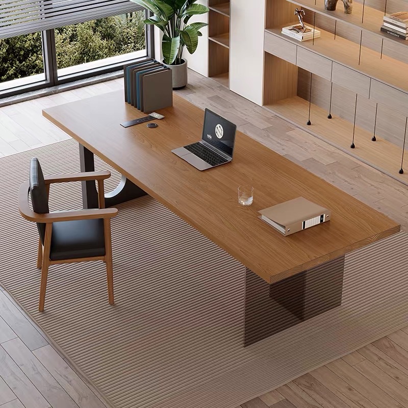 Office Furniture - Italian Acrylic Floating Wooden Office Desk