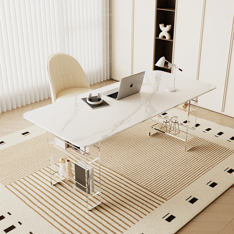Office Furniture - Nordic High-end Sintered Stone Desk Modern