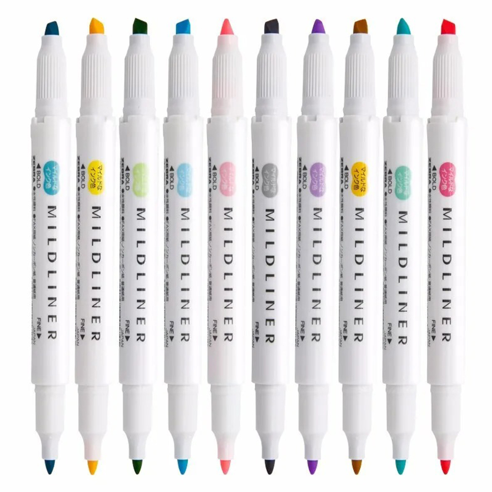 35 Color ZEBRA Mildliner Highl - огляд і ціна Pastel Highlighter Set Double Ended
