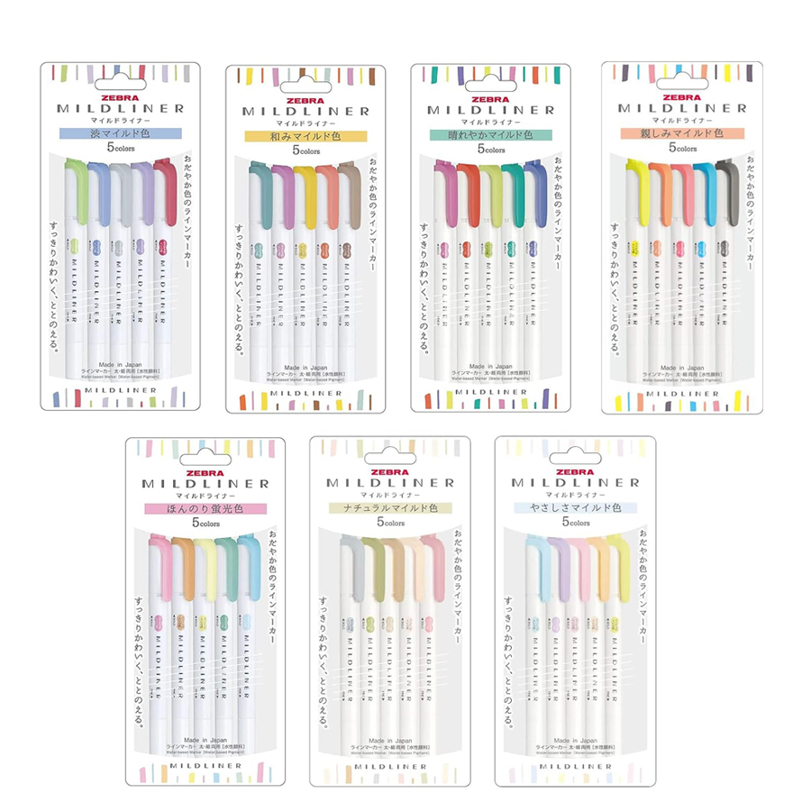 Zebra Mildliner Highlighter Pa - огляд і ціна Pastel Highlighter Set Double Ended