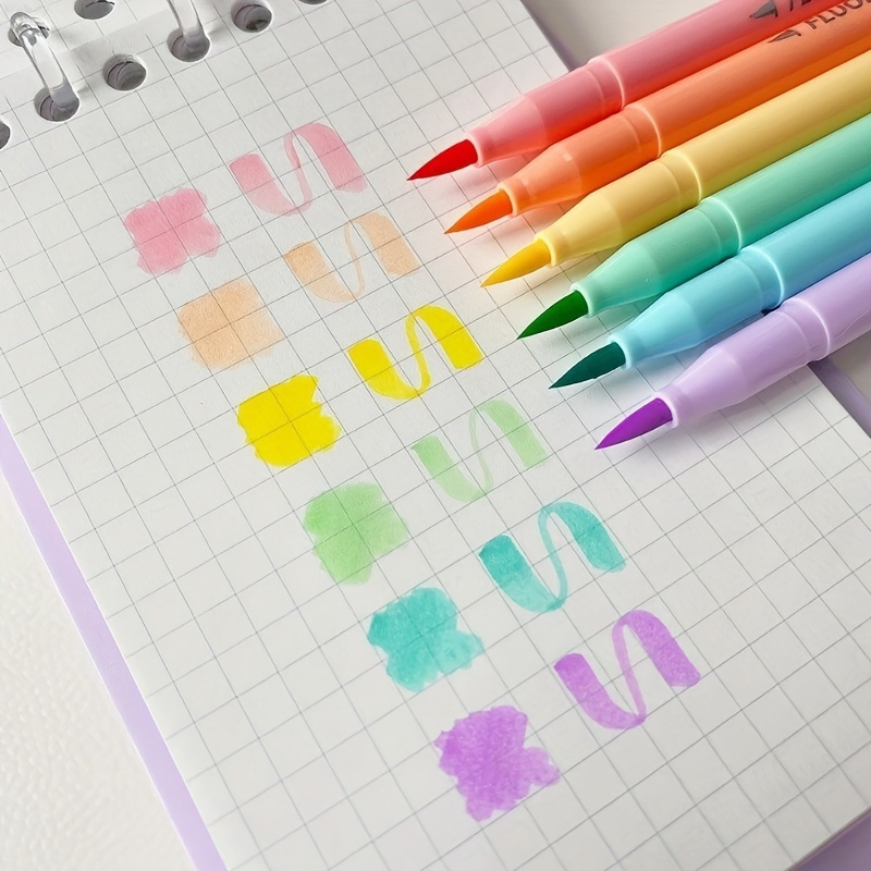 6pcs Soft Brush Fluorescence P - огляд і ціна Pastel Highlighter Set Double Ended
