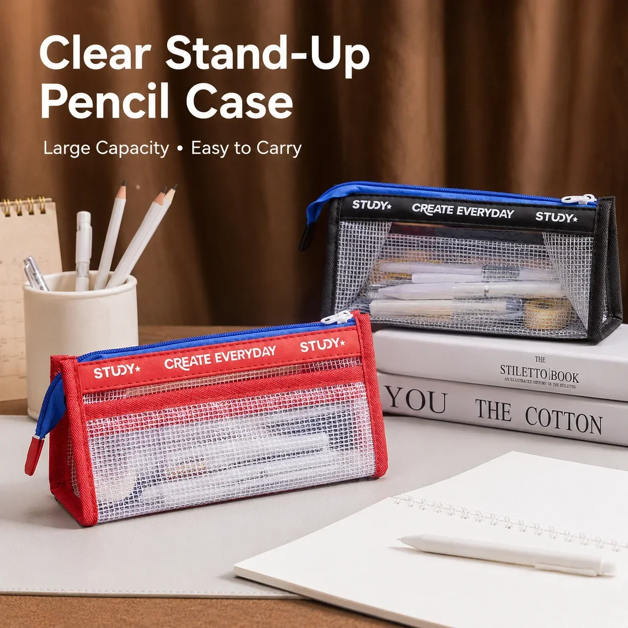 Clear Pencil Case, Large Capac - огляд і ціна Aesthetic Large Pencil Case Pouch