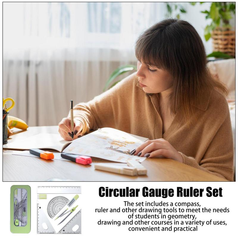 Protractor And Compass Set Mat - огляд і ціна Math Geometry Set With Compass
