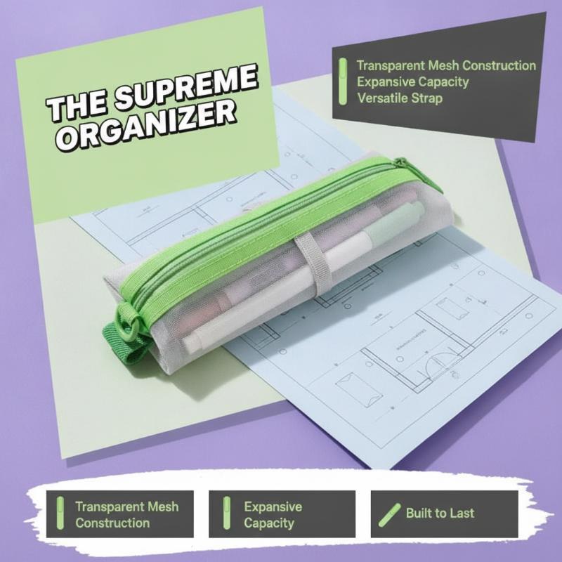 Transparent Mesh Pencil Pouch  - огляд і ціна Clear Mesh Pencil Pouch For Exam
