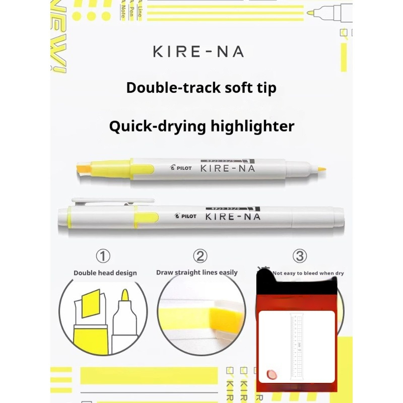 1/3/4/5/10PCS PILOT KIRE-NA Hi - огляд і ціна Pastel Highlighter Set Double Ended