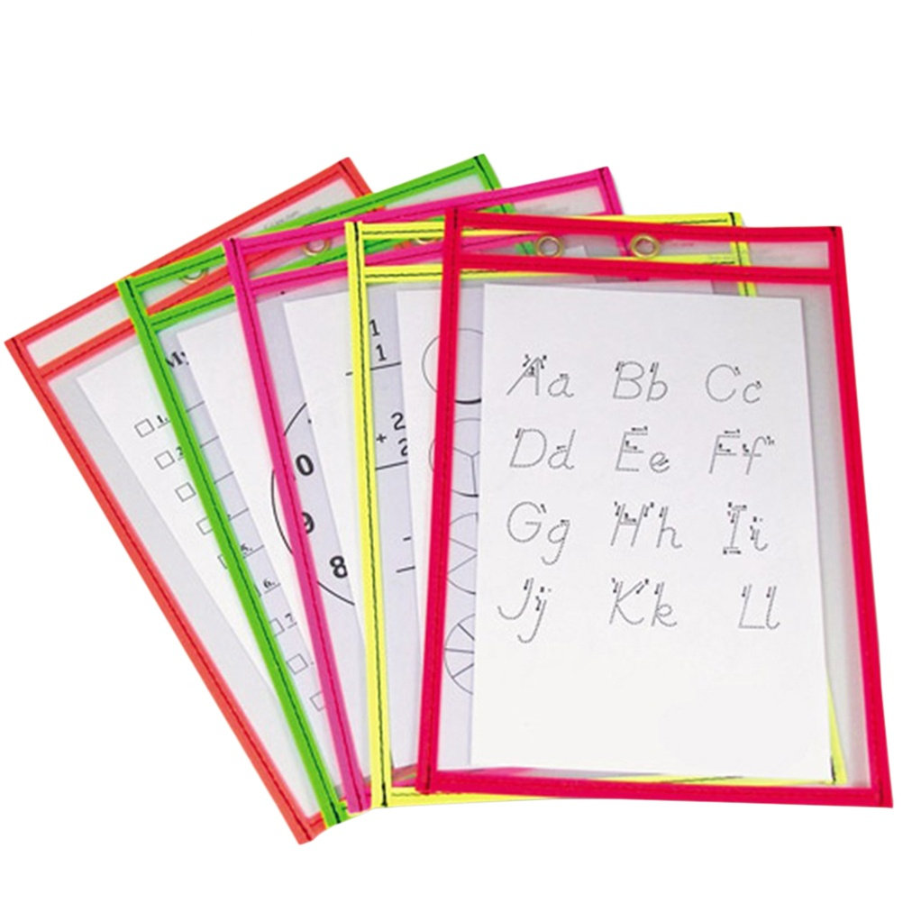 10Pcs Dry Erase Pockets Clear  - огляд і ціна Writing Tools